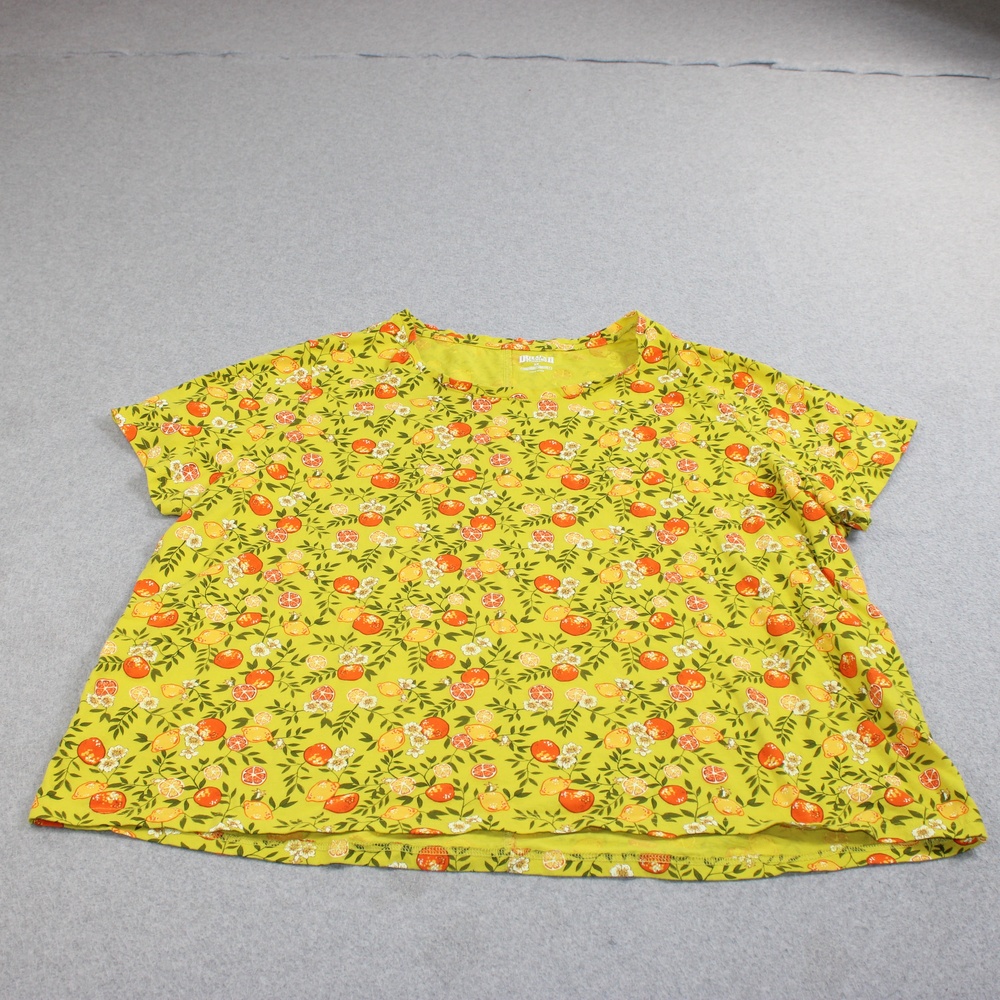 Duluth Trading Co Shirt Womens 3XL Yellow Citrus Fruit Lightweight Longtail Tee